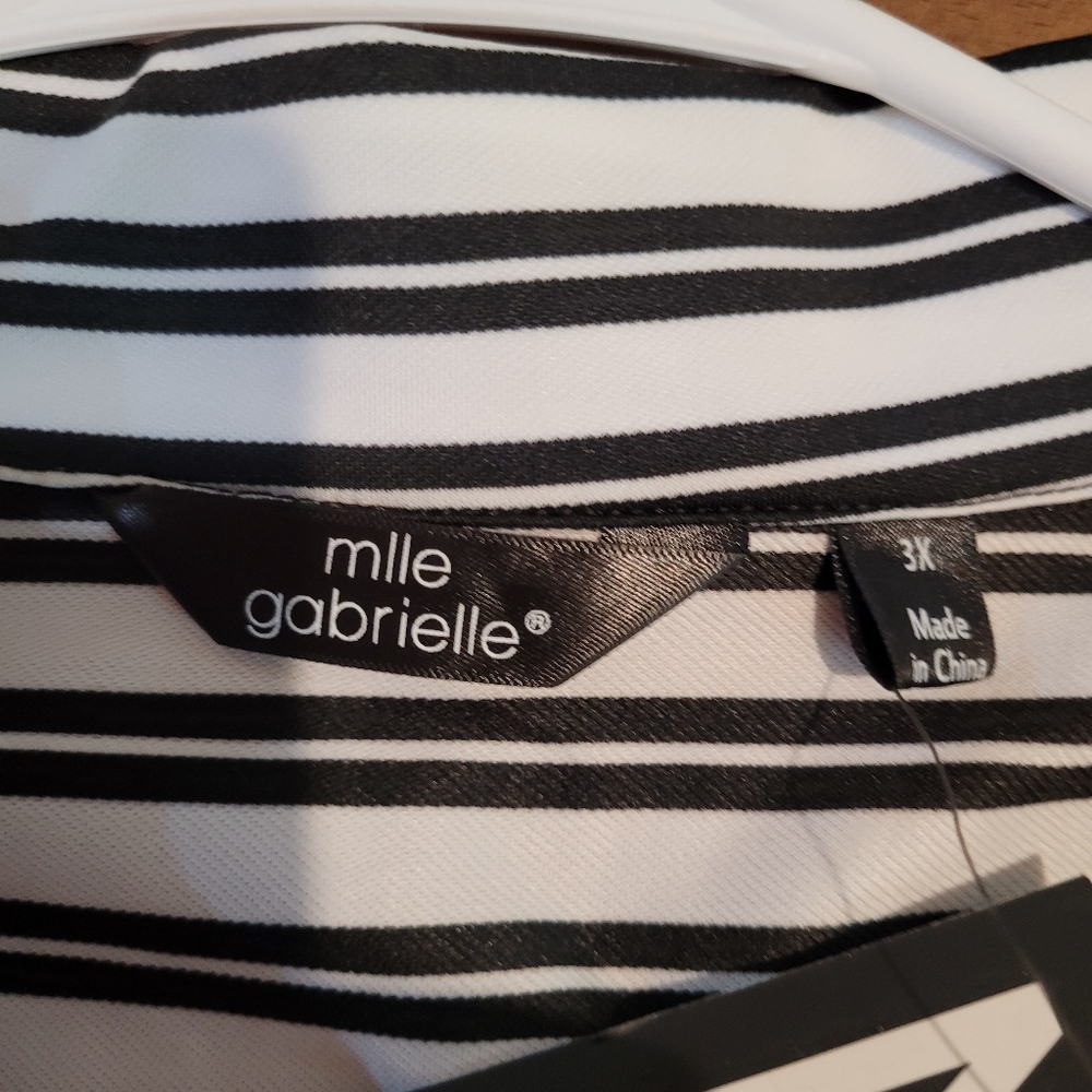 Mlle Gabriel NWT size 3X black and white strip women's dress - Picture 4 of 14